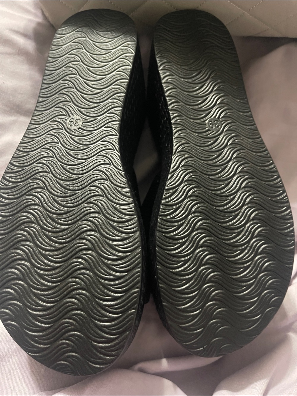 Black Glitter Slide Mules - - Picture 3 of 5